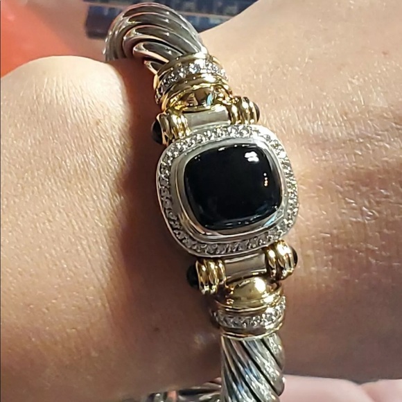 David Yurman Jewelry - DY Diamond/Onyx bracelet/bangle #23